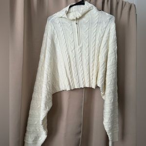 Drop shoulder cropped sweater